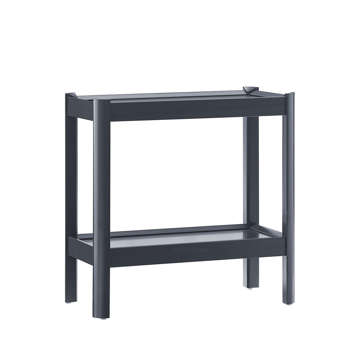Solid Wood Nightstand with 2 Shelves - Black or White