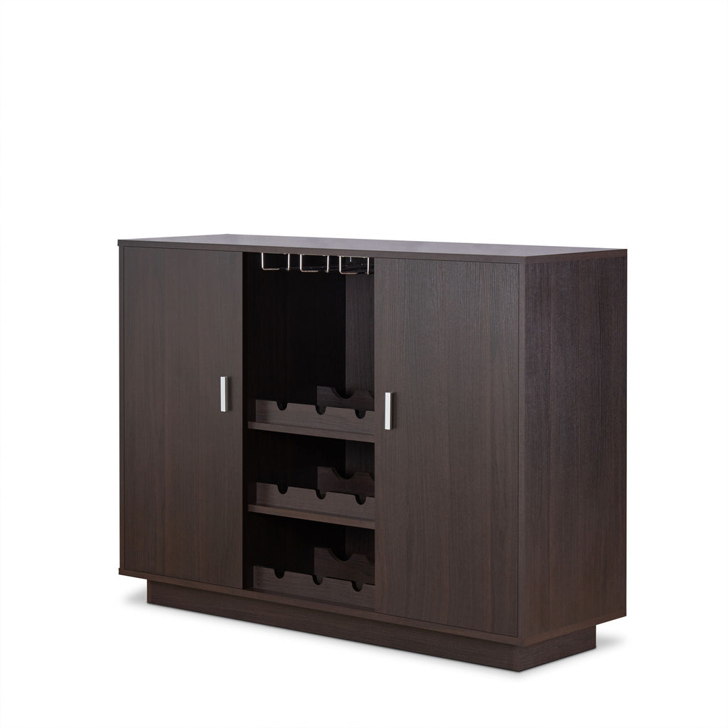 Hazen Wine Cabinet II with Stemware Rack - Espresso