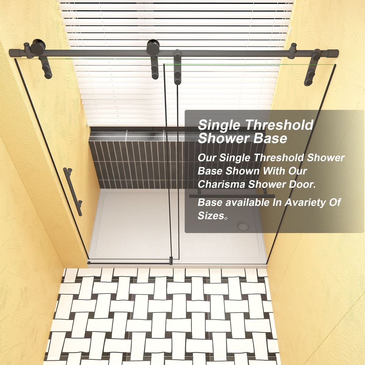 Shower Base Drain with Single Threshold Design - White