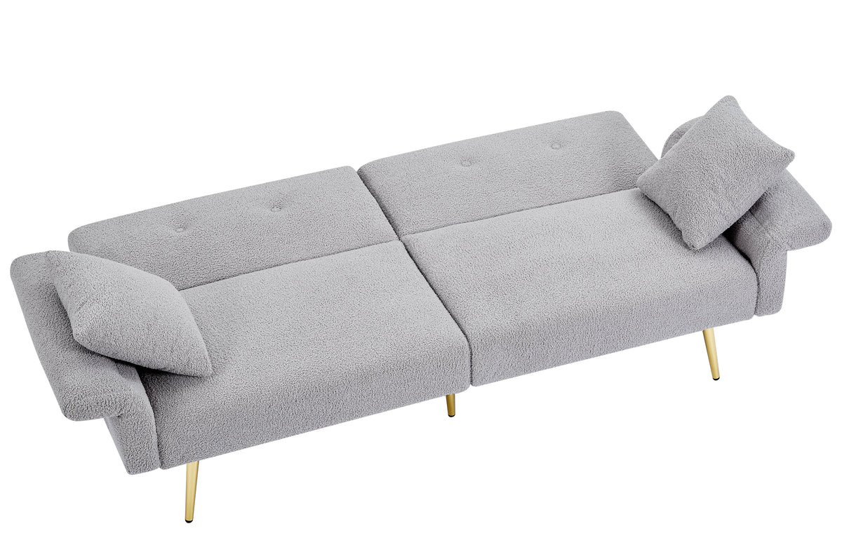 Modern Teddy Upholstered Accent Loveseat Sofa with Side Pocket - White