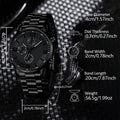 Three-Eye Digital Mens Watch Bracelet And Necklace Set