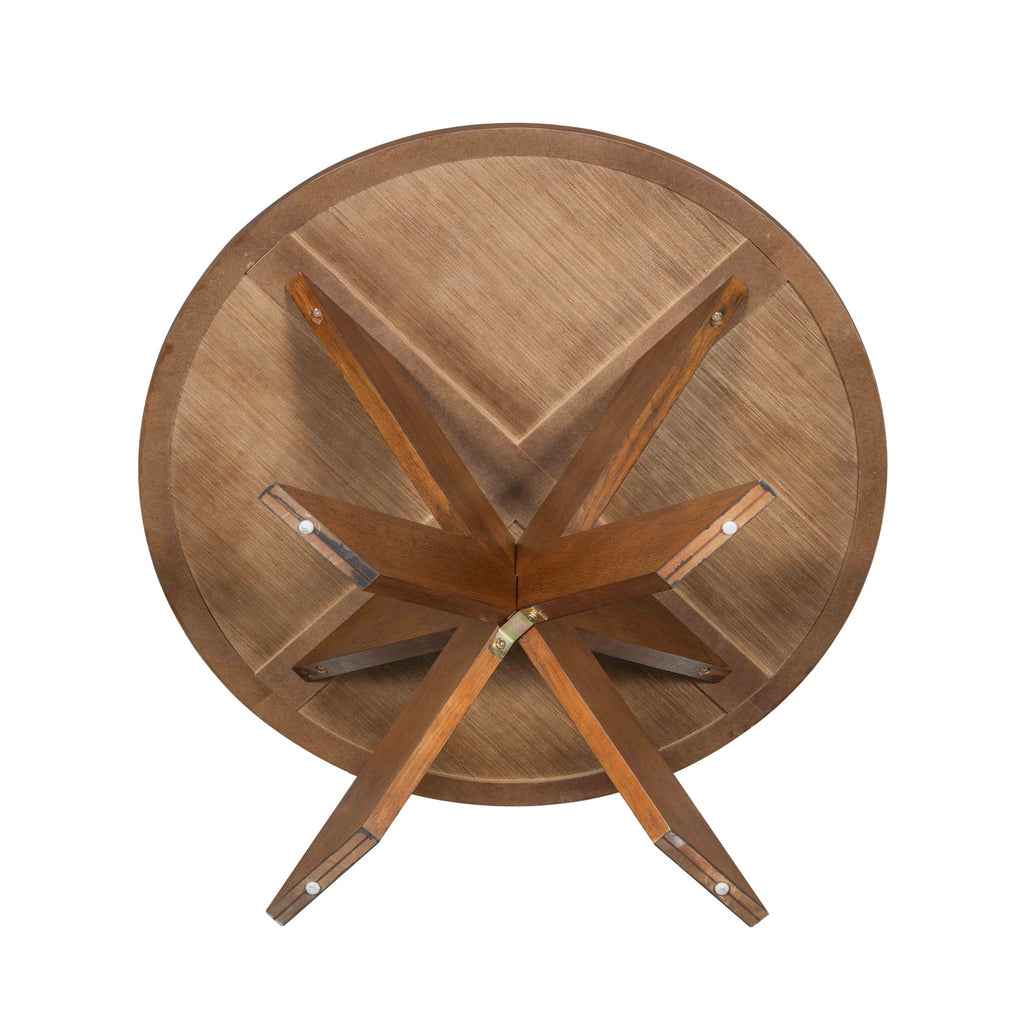 Round Dining Table with Durable MDF Construction - Cherry