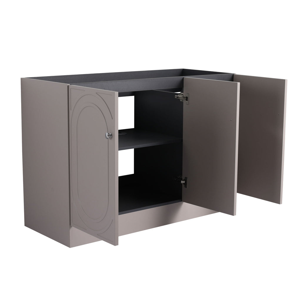 Modern Freestanding Bathroom Vanity with Soft Close Cabinet Doors - Pearl Silver, White, or Dark Green