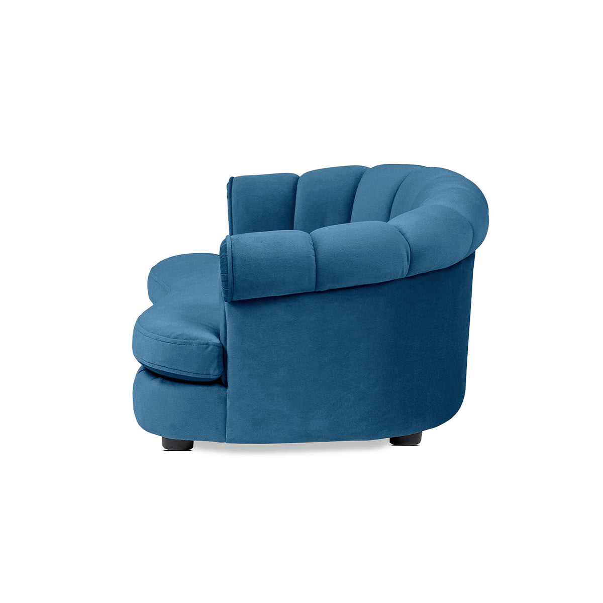 Halle 35.5" Rolled Arm Channel-Tufted Dog Sofa Bed with Velvet Upholstery - Satin
