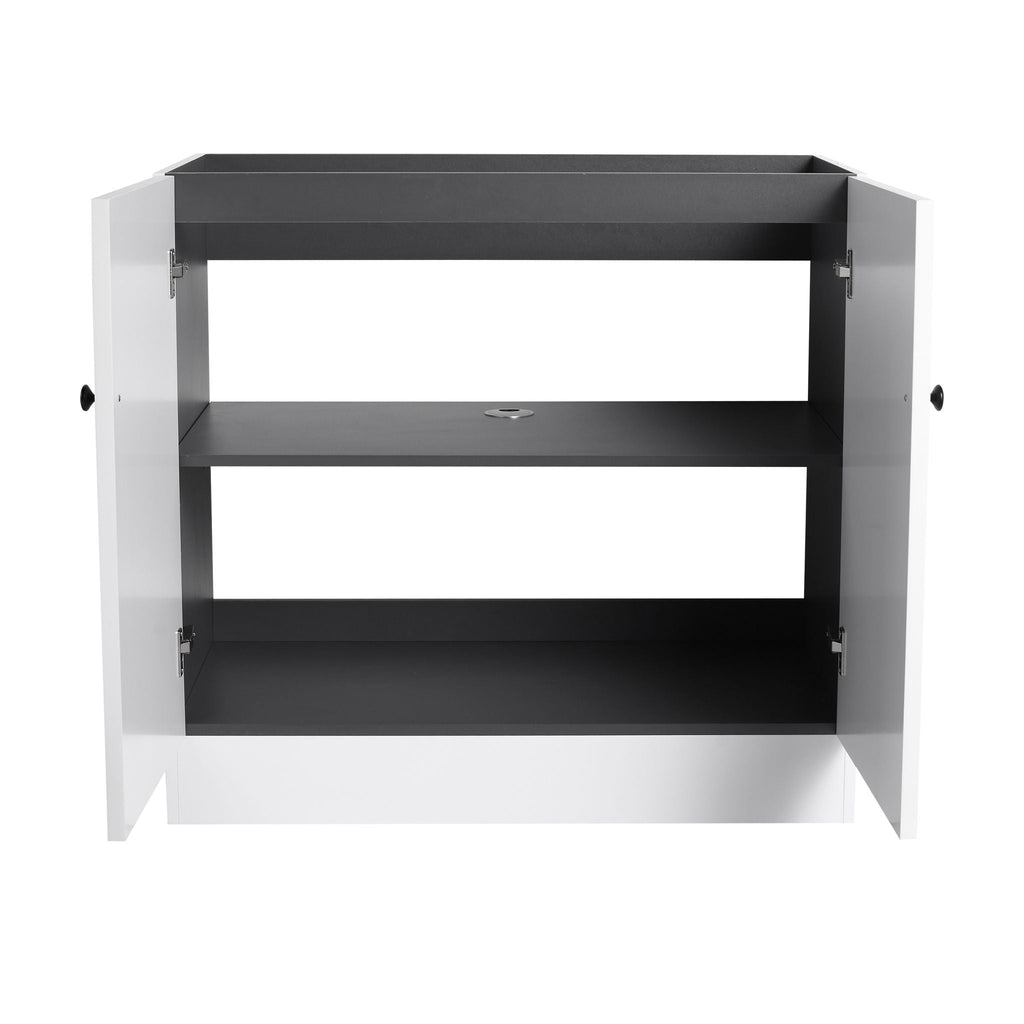 Modern Freestanding Bathroom Vanity with Soft Close Cabinet Doors - Pearl Silver, White, or Dark Green