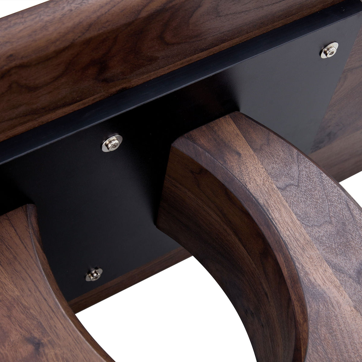 Modern Minimalist Rectangular Coffee Table with Walnut Grain Finish - Dark Brown