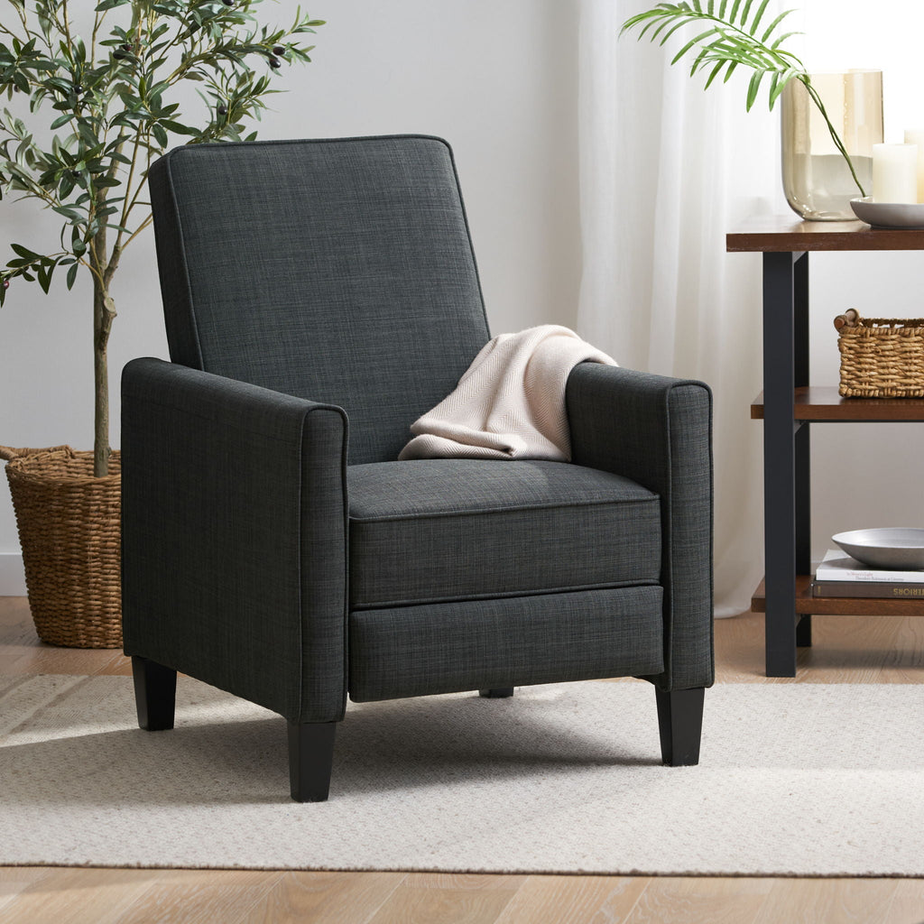 Upholstered Push Back Recliner Chair with Adjustable Recline - Multiple Colors