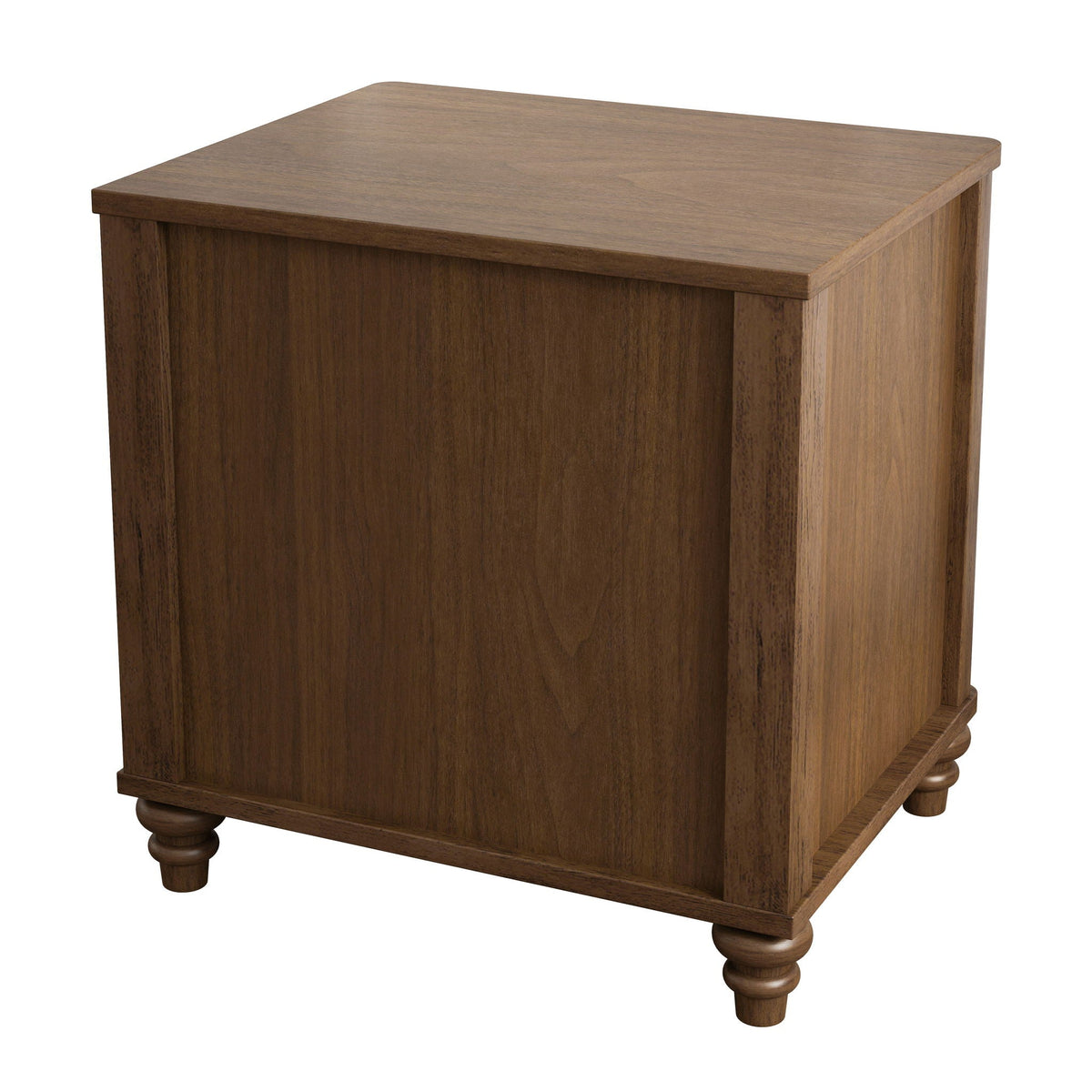 Fluted Nightstand with 3 Drawers - Set of 2 - Dark Brown or Beige