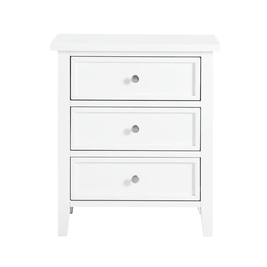 3 Drawer Nightstand with Metal Glides - White, Blue, Dark Green