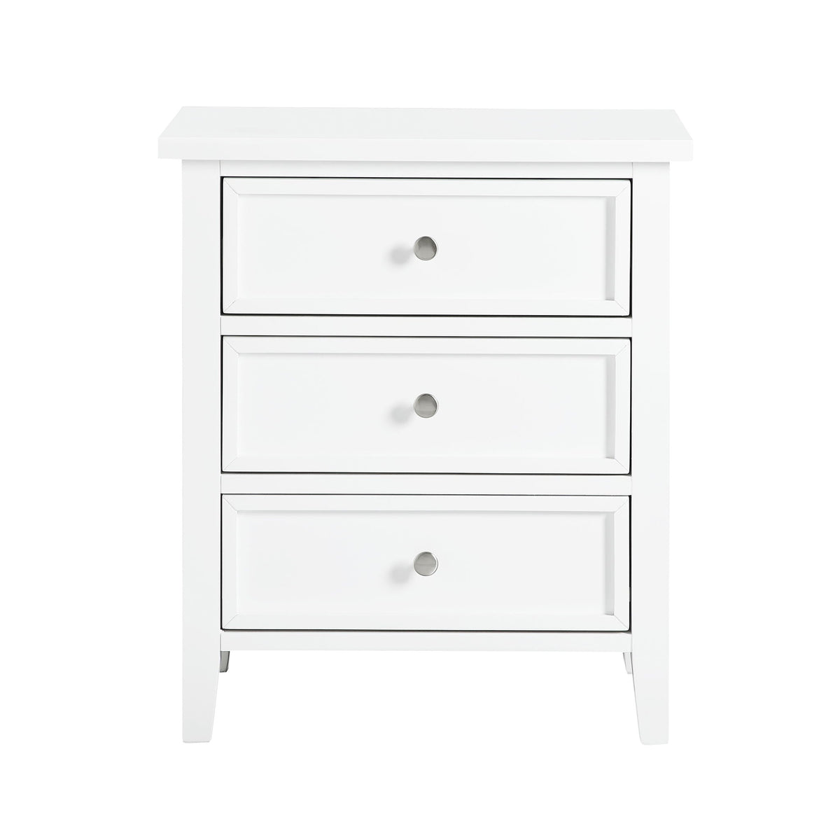 3 Drawer Nightstand with Metal Glides - White, Blue, Dark Green