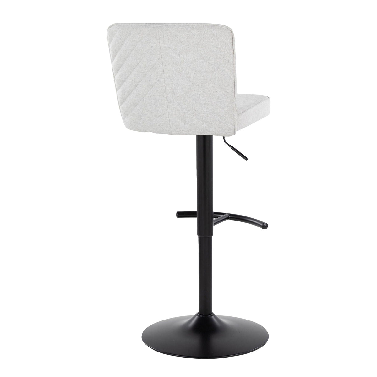 Contemporary Adjustable Barstool Set with Swivel and Rounded T Footrest - Black, White, Beige