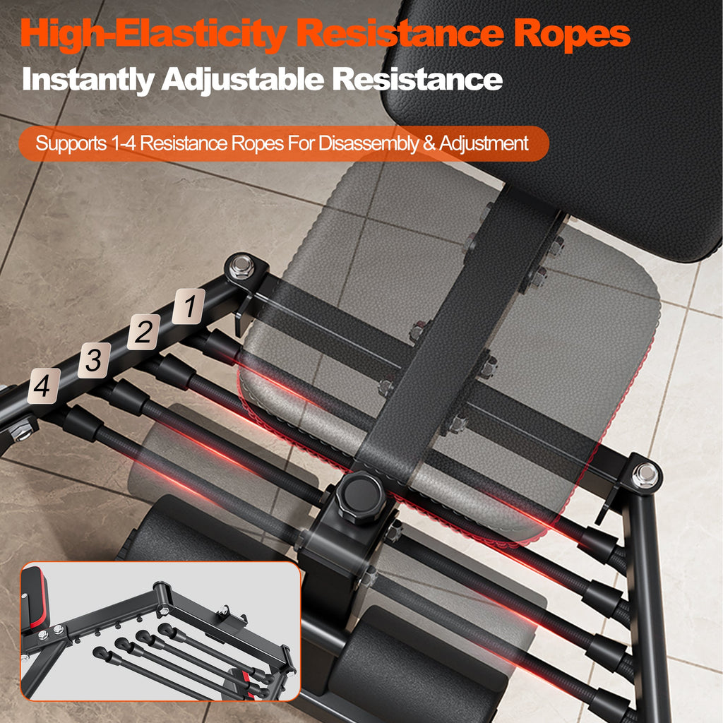 2-in-1 Weight Bench with Hip Abduction - Home Gym
