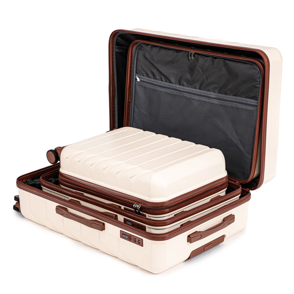 3 Pieces Set Spinner Wheel Luggage With Combination Lock