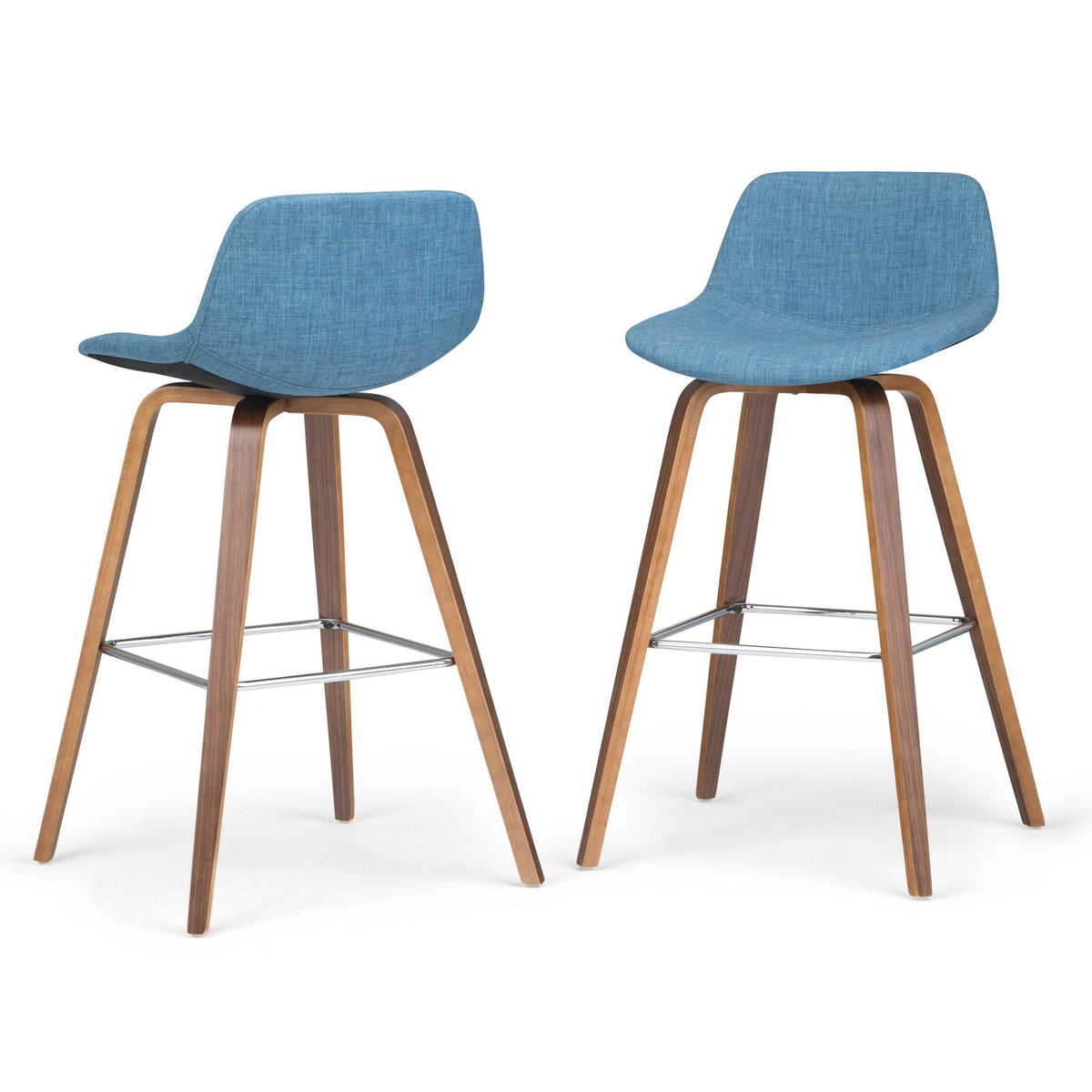 Bentwood Counter or Bar Height Stool Set of 2 with Foot Rest – Multiple Colors