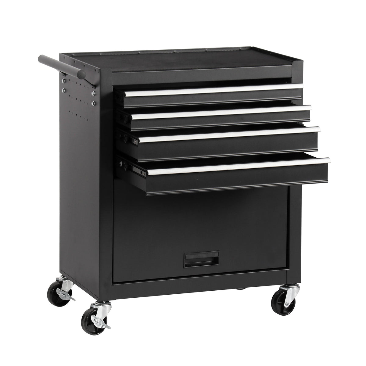 4-Drawer Rolling Tool Chest Cabinet with Wheels - Black
