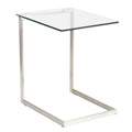 Contemporary End Table with Tempered Glass Shelf - Pearl Silver or Black