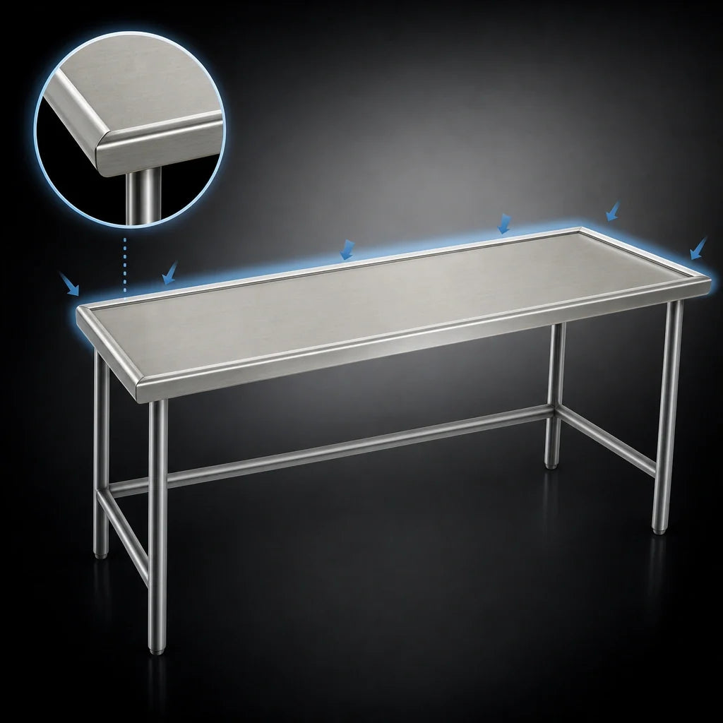 Eagle Group Spec-Master T24108STEM Stainless Steel Work Table, 108W x 24D, 14-Gauge 300 Series Top, Open Base