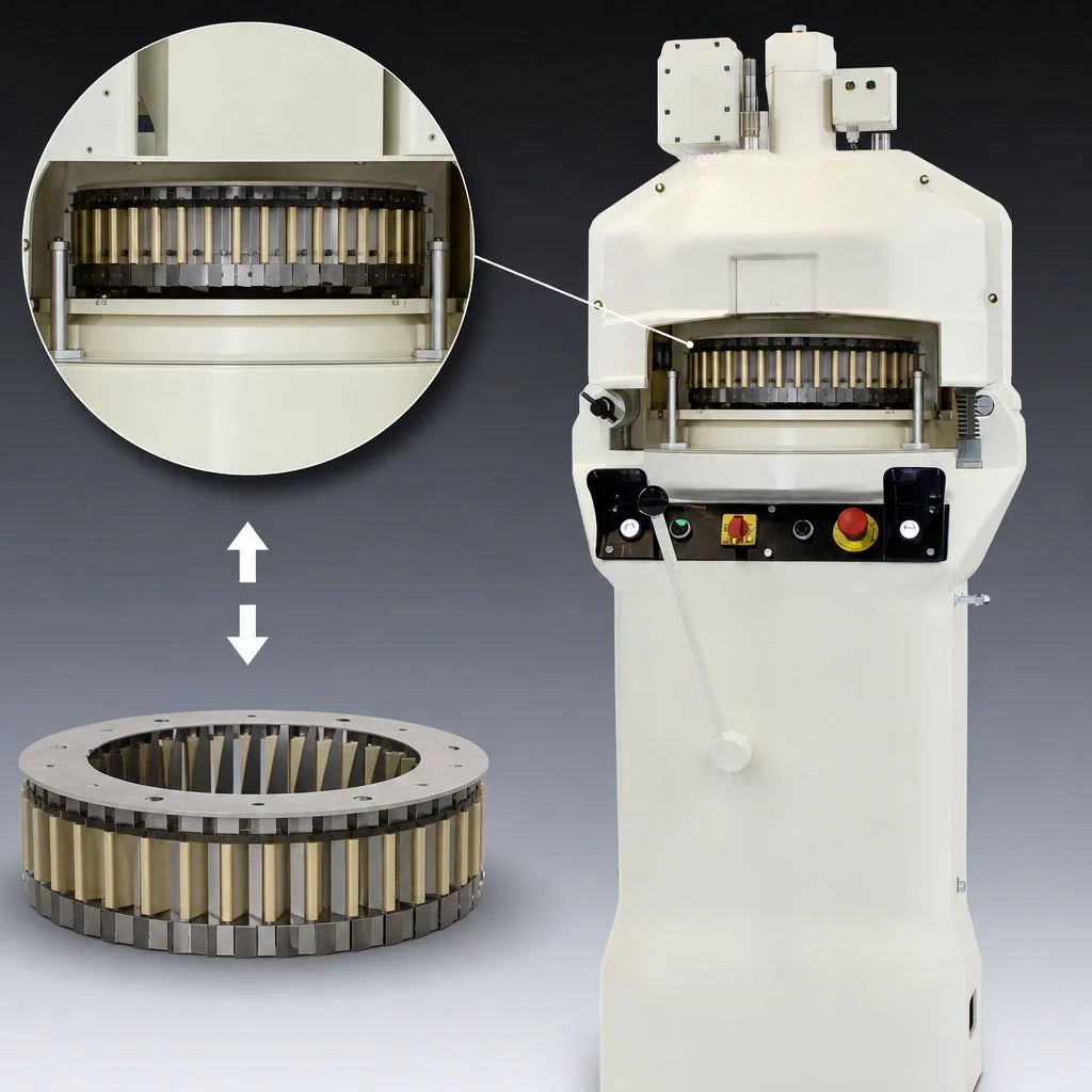 Erika Record Baking Equipment ER-EA7/71-RH/RD Semi-Automatic Floor Model Dough Divider/Rounder, 20-Part, 2.5-7.1 oz