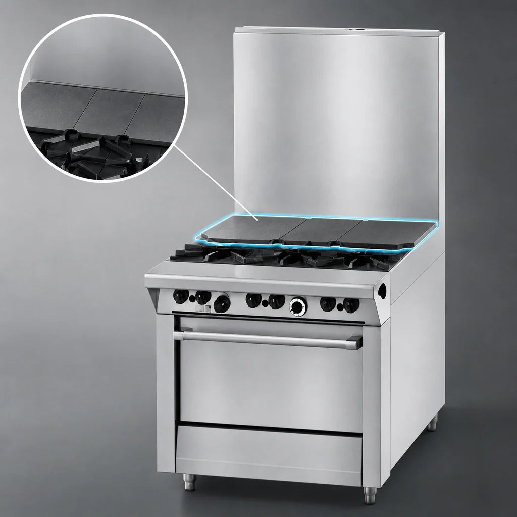 Garland Master M43FTT 34-Inch Modular Gas Range Top with 3 Open Burners and 3 French Tops