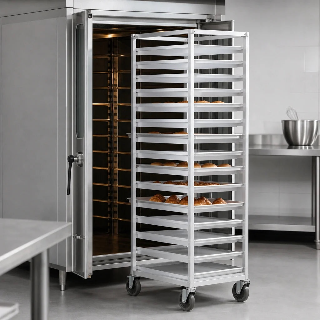 Eagle Group Panco ORF-1830-2 Mobile Full-Height Front-Load Oven Rack for 30 18 x 26-Inch Sheet Pans, Aluminum, 2-Inch Centers