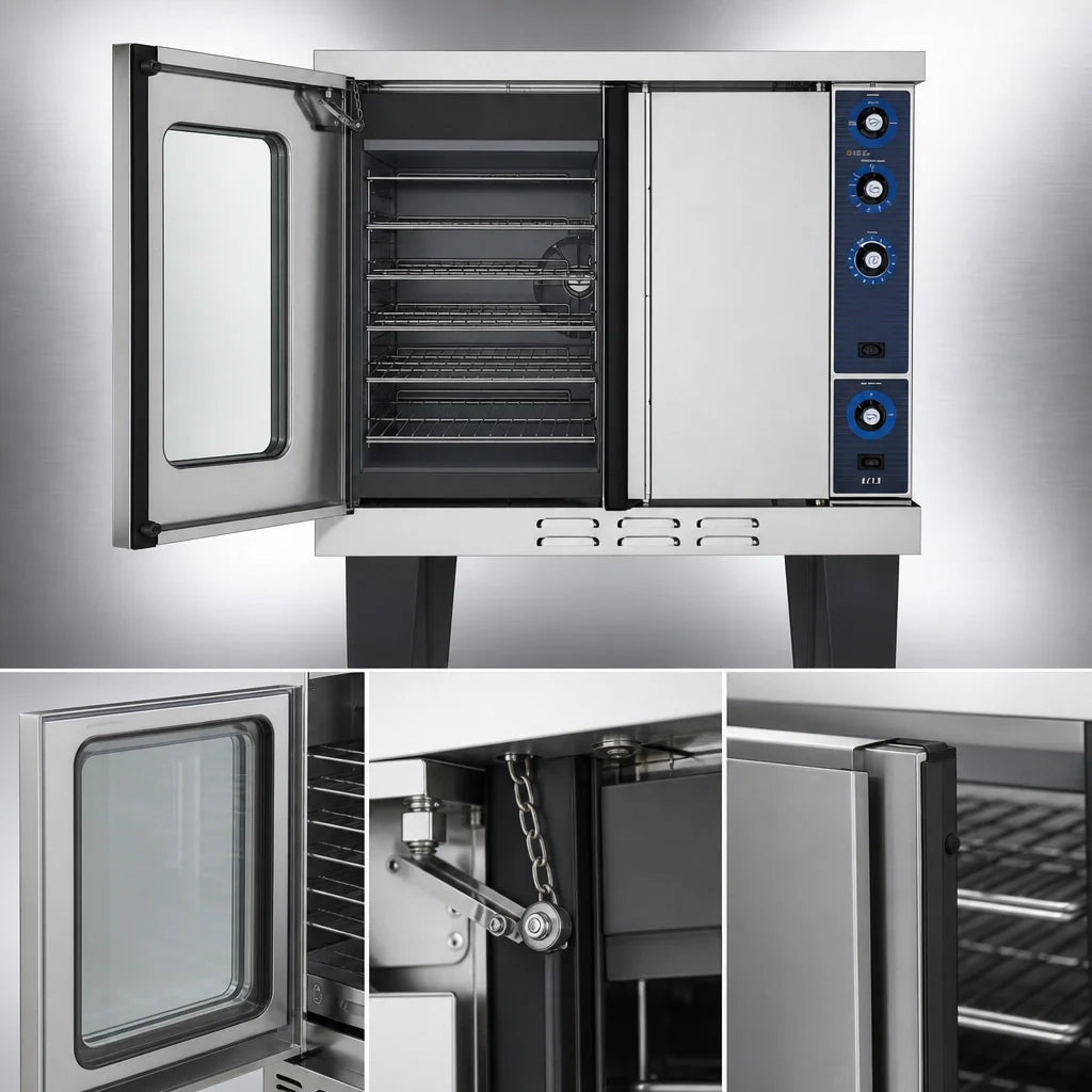 Duke Manufacturing 613-G1V Single-Deck Standard-Depth Gas Convection Oven, 6-Pan Capacity, Porcelain Interior
