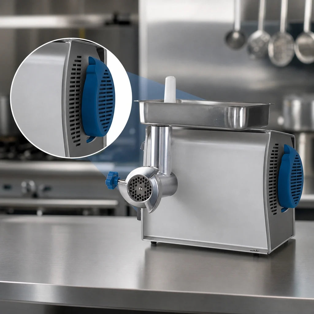 Edlund EDVG-12SS Electric Bench-Type Meat Grinder with Stainless Steel Propeller and Feed Chute, Forward/Reverse Switch
