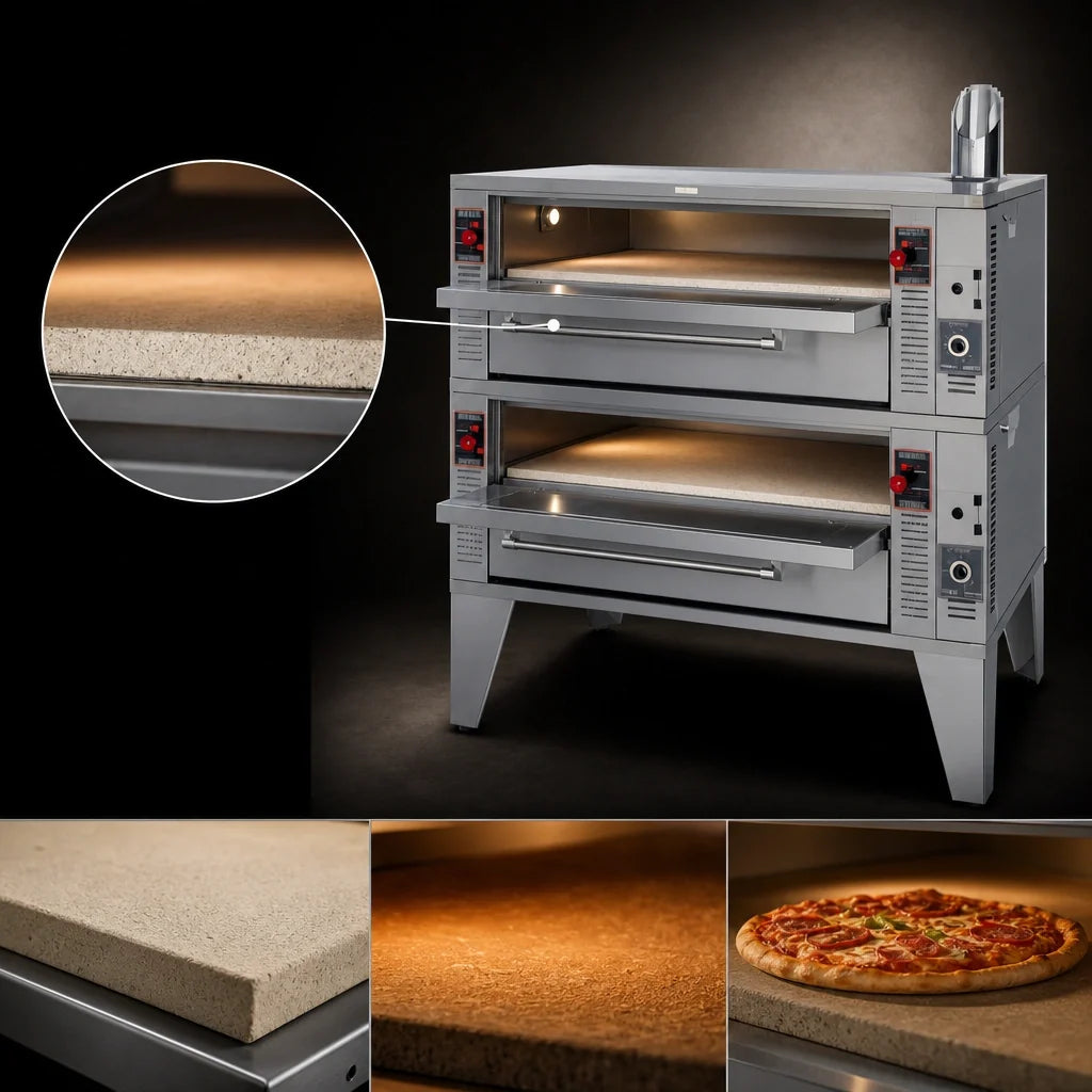 Garland GPD-60-2 Double Deck Gas Pizza/Baking Oven with Two 60 x 36-Inch Pyrorock Decks
