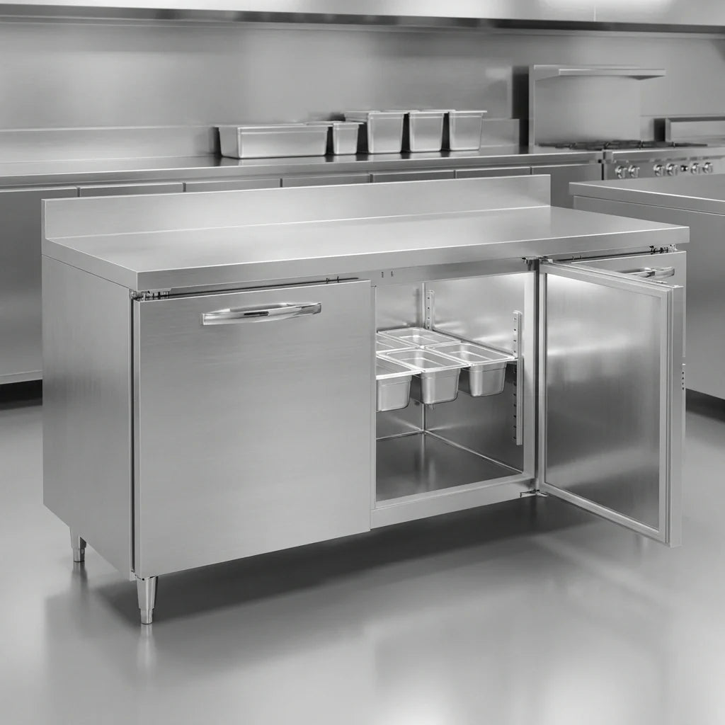 Continental Refrigerator Designer Line DFA68NSSBS 68-Inch Two-Section Stainless Steel Worktop Freezer