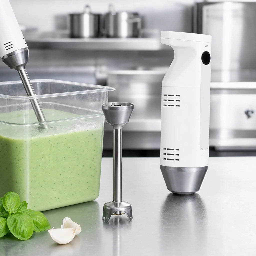 Dynamic USA MiniPro MX070.14 Hand-Held Variable-Speed Immersion Blender, 6.5-Inch Detachable Stainless Steel Shaft, 4 Titanium Blades