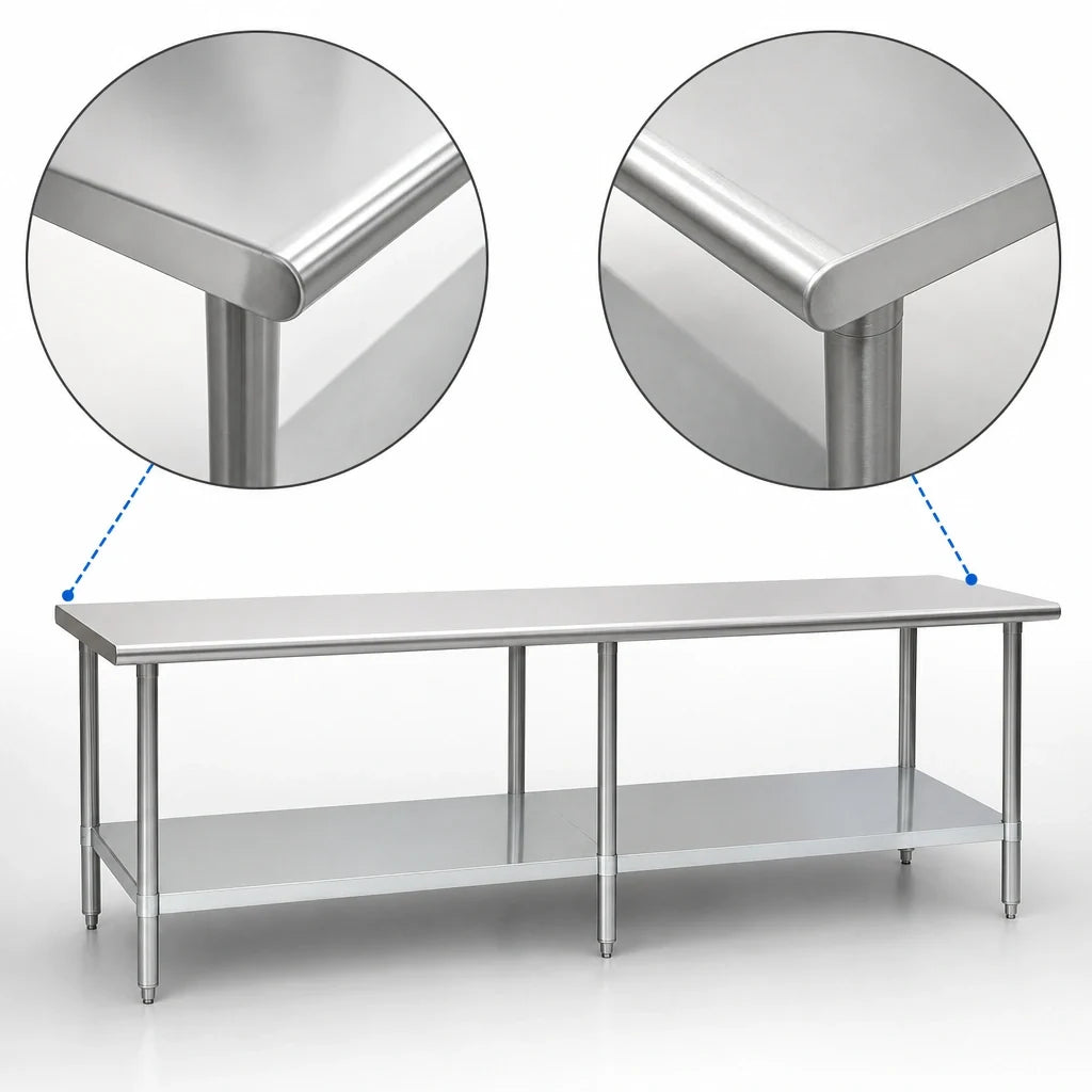 Eagle Group Spec-Master T36144E 144 x 36-Inch 14-Gauge 300 Series Stainless Steel Work Table with Adjustable Galvanized Undershelf