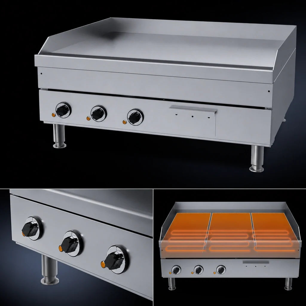 Garland E24 Series E24-36G 36-Inch Electric Countertop Griddle with Smooth Steel Plate and Thermostatic Controls