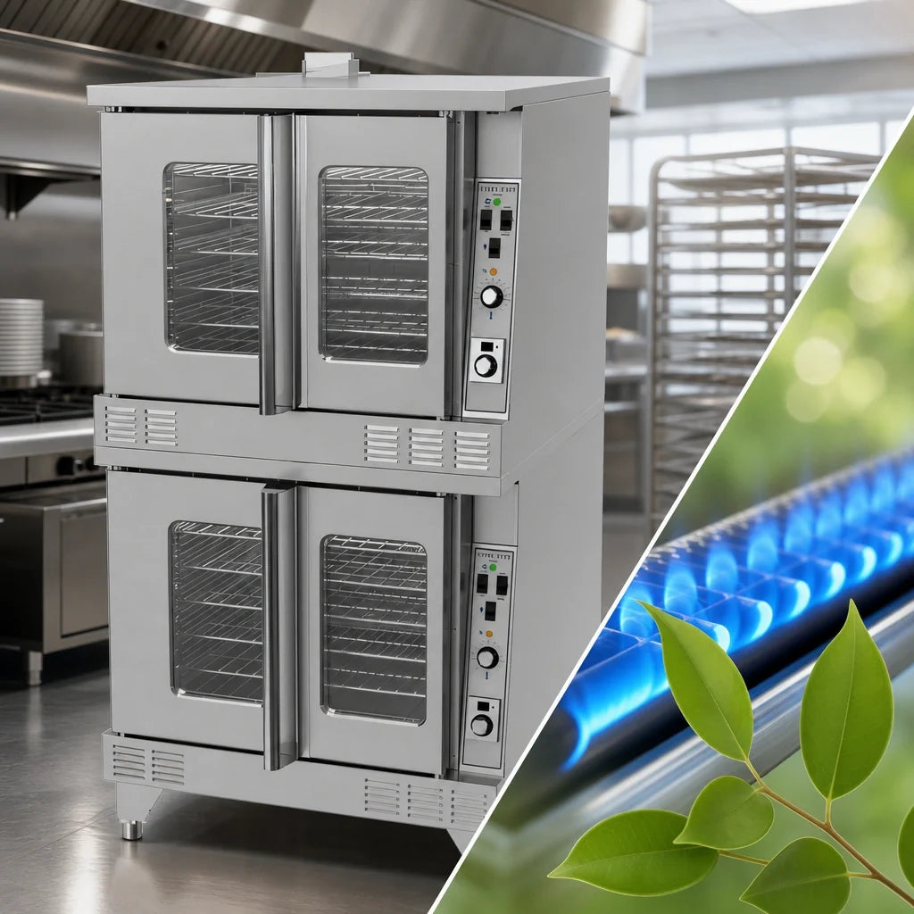 Garland Master MCO-GS-20-ESS Double-Deck Standard-Depth Natural Gas Convection Oven, 6-Pan Capacity per Compartment, Solid-State Controls