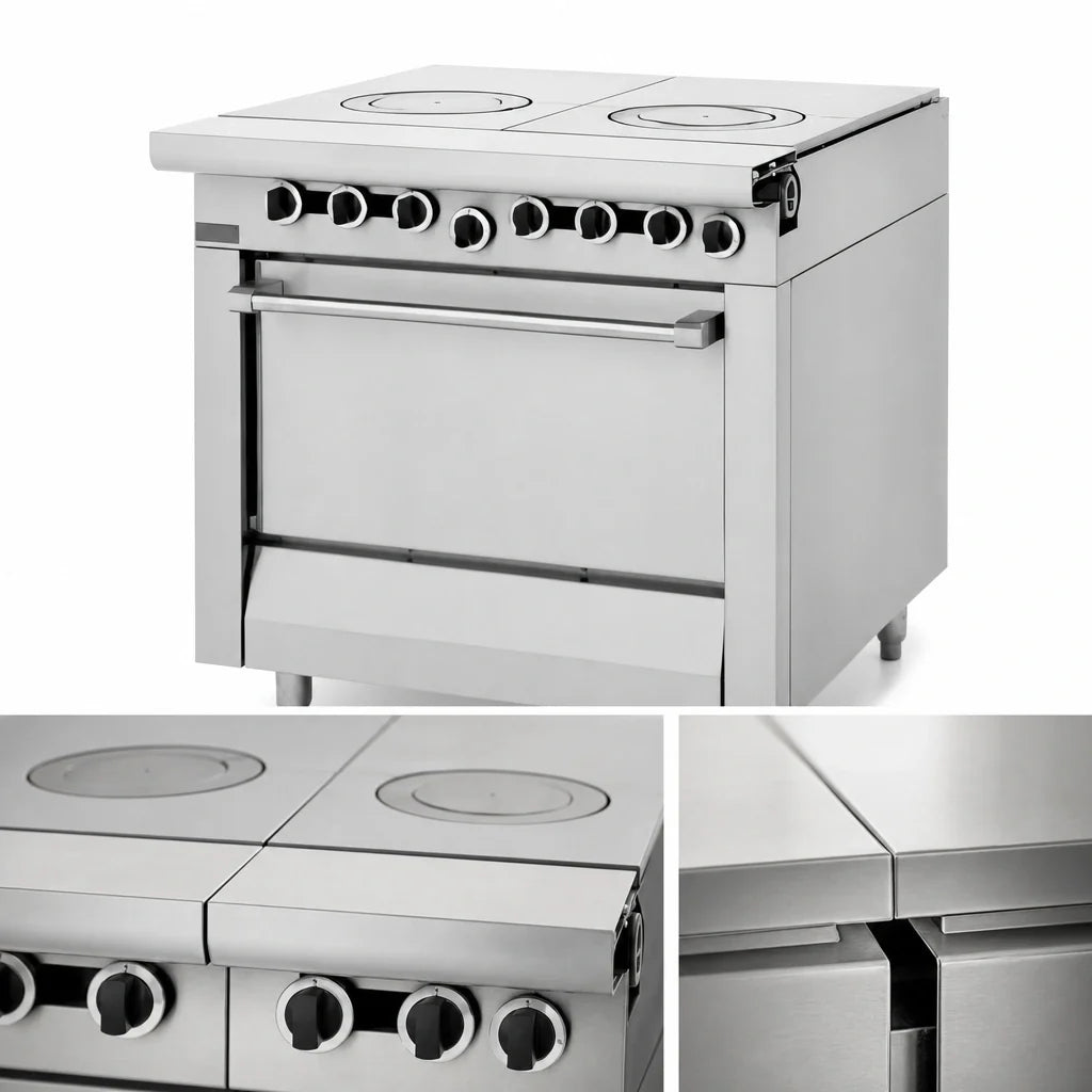 Garland Master MST45T-E 34-Inch Modular Gas Front-Fired Hot Top Range Section with Dual 17-Inch Tops, Electric Ignition