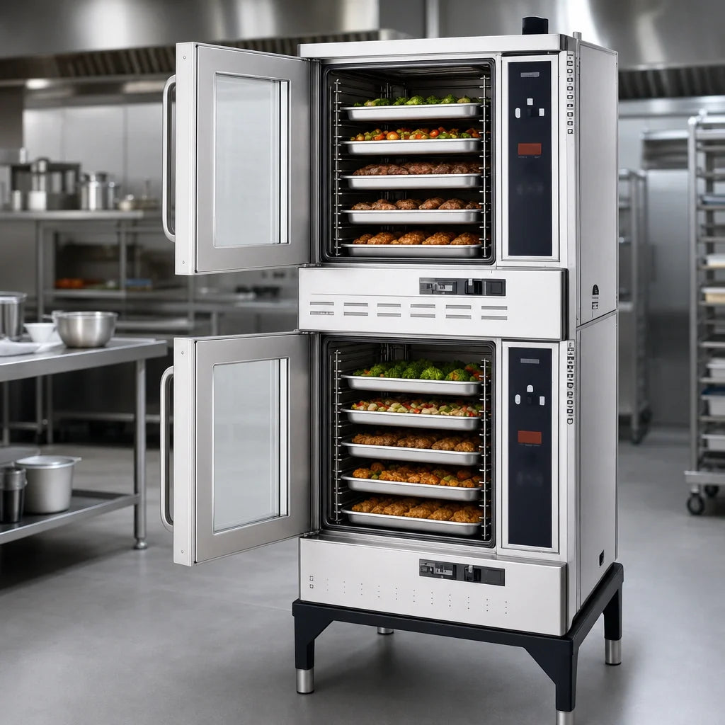 Blodgett (Middleby) Premium Series DFG-50 DBL Half-Size Double-Deck Gas Convection Oven, 5-Pan Capacity per Compartment, Solid State Controls