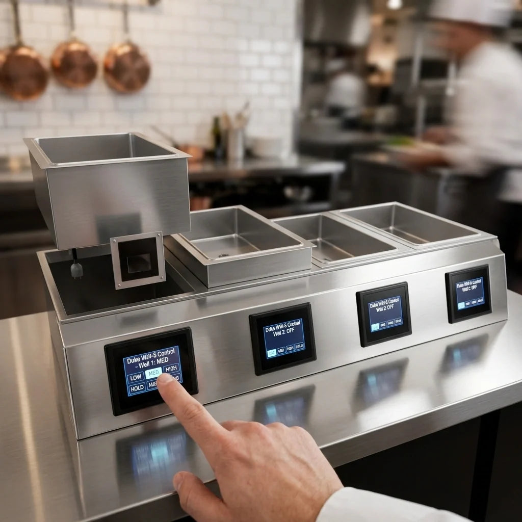 Duke Manufacturing WW-5 5-Pan Full-Size Dry Hot Food Well Drop-In Unit with Digital Touchscreen Controls