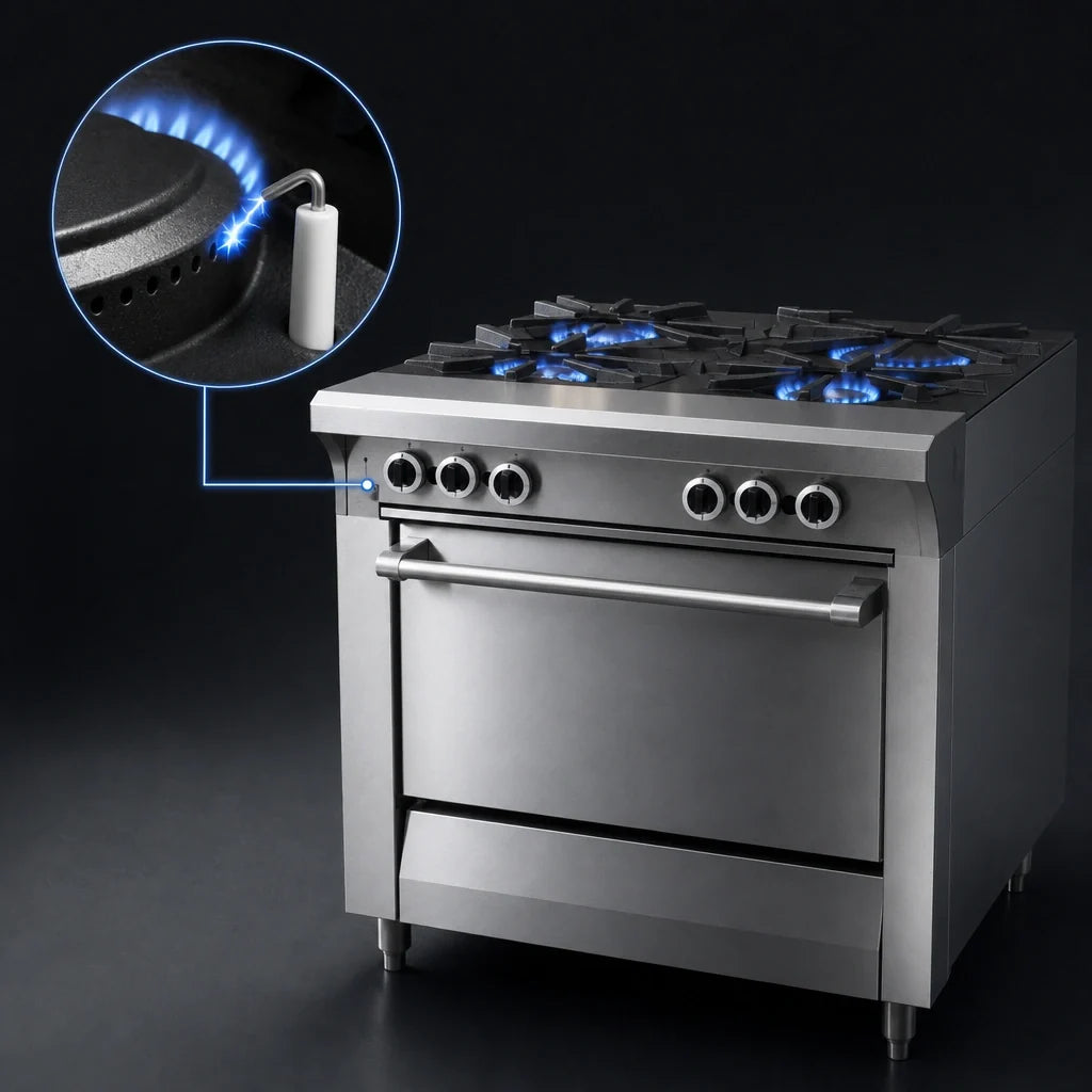 Garland Master MST44T-E 34-Inch Modular Gas Open Burner Top Range Section, 4 Burners, Electric Ignition, Stainless Steel Front & Sides
