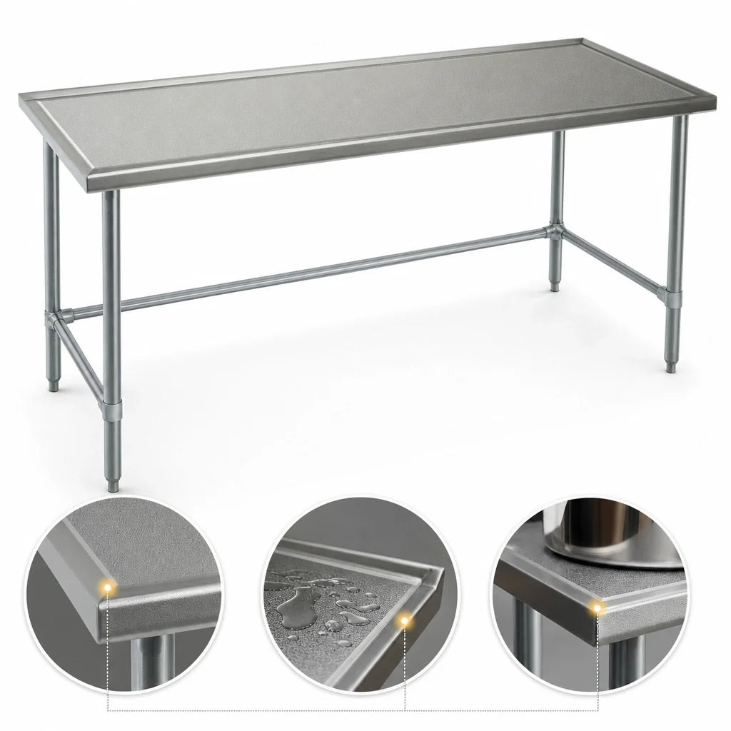 Eagle Group Spec-Master T24108GTEM 108 x 24-Inch 14-Gauge Stainless Steel Work Table with Galvanized Base
