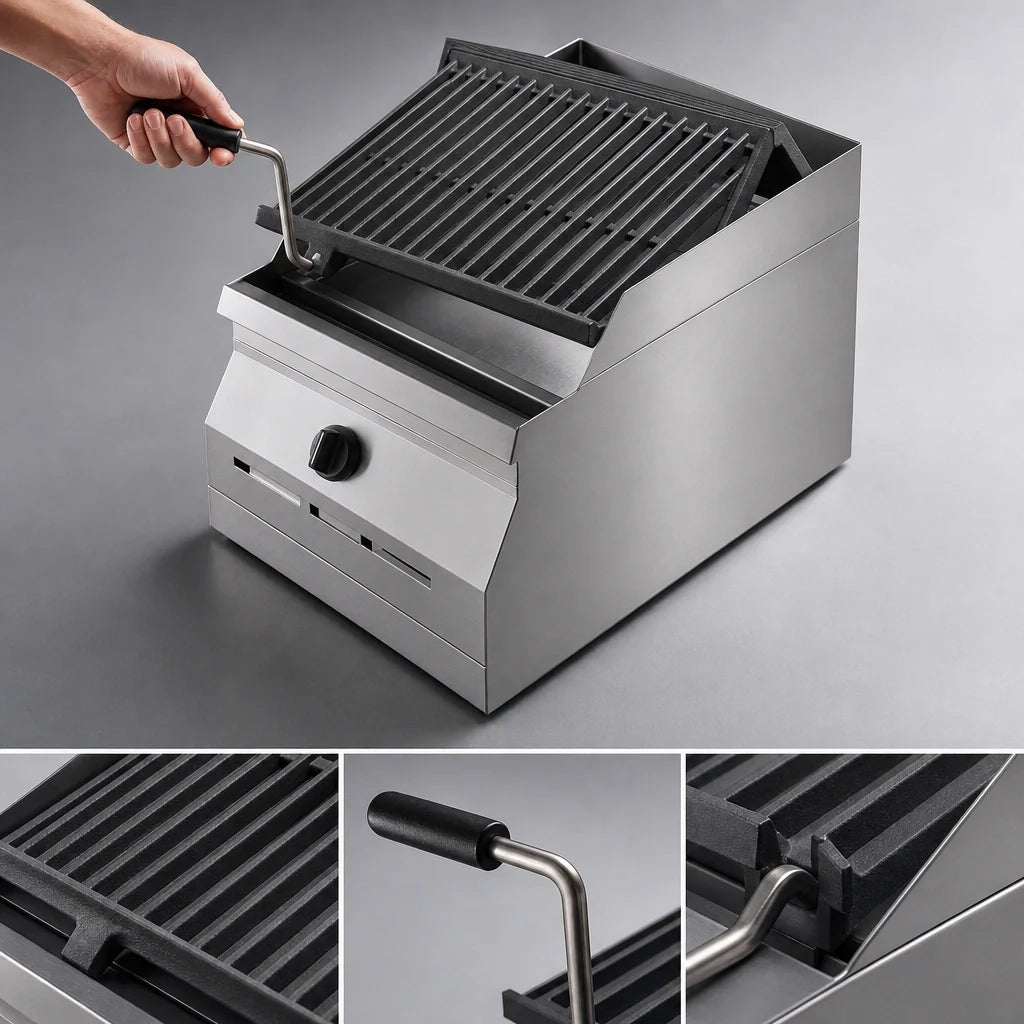 Garland Designer ED-42B 42-Inch Electric Countertop Charbroiler with Tilt-Type Cast Iron Grates