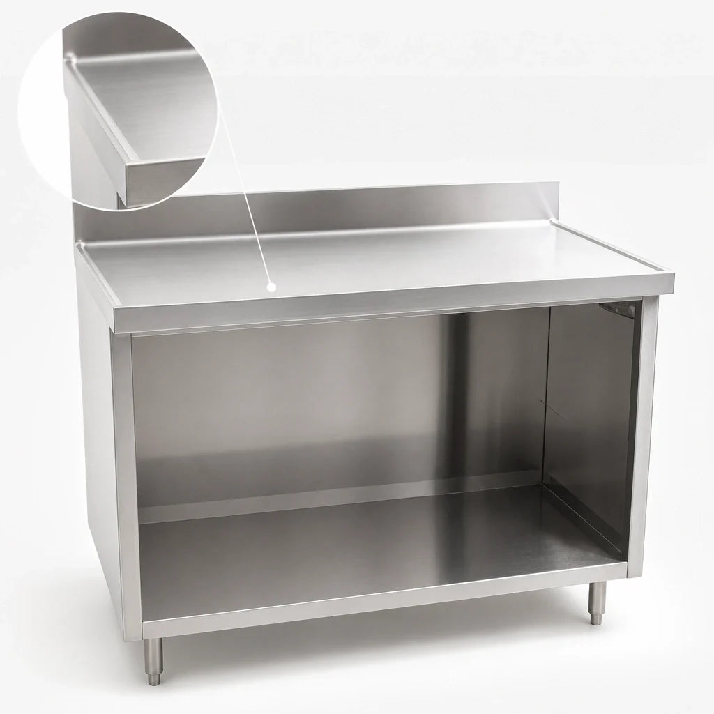 Eagle Group Spec-Master UOB3072SEM Underbar Open-Front Cabinet Base Work Table, 72 x 30 Inches, 14-Gauge Stainless Steel, Marine Edge