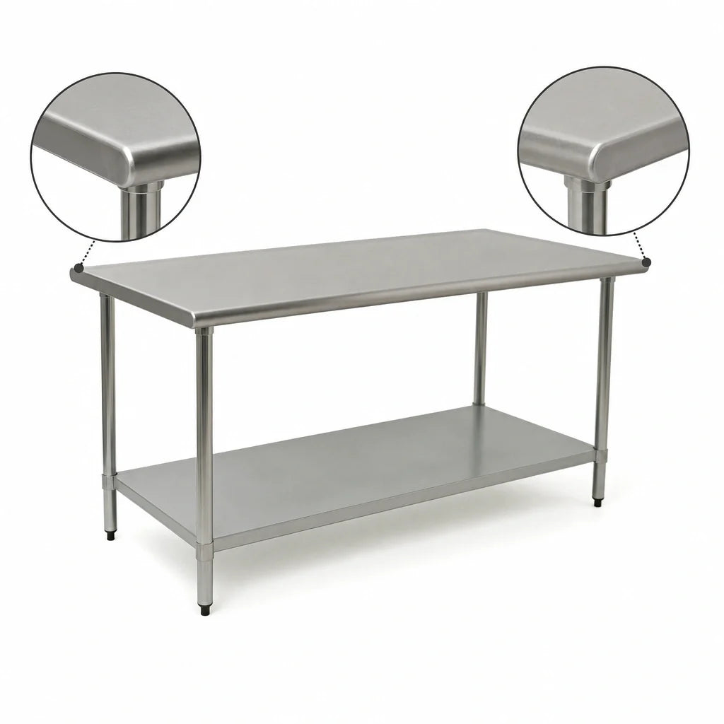 Eagle Group BlendPort® BPT-3084SB 84 x 30-Inch 430 Stainless Steel Work Table with Adjustable Undershelf and Rolled Edges
