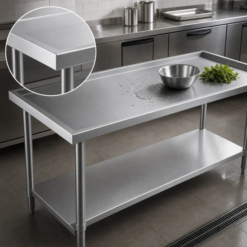 Eagle Group Spec-Master T3684SEM Stainless Steel Marine Work Table with Adjustable Undershelf, Box Marine Edge, 84"W x 36"D
