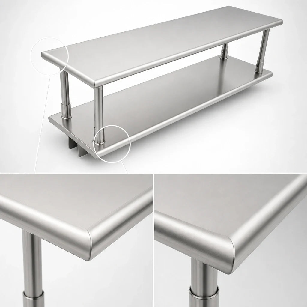Eagle Group PTS-2472-2 Pass-Thru Wall-Mounted Shelf with Overshelf, 72W x 24D, 304 Stainless Steel