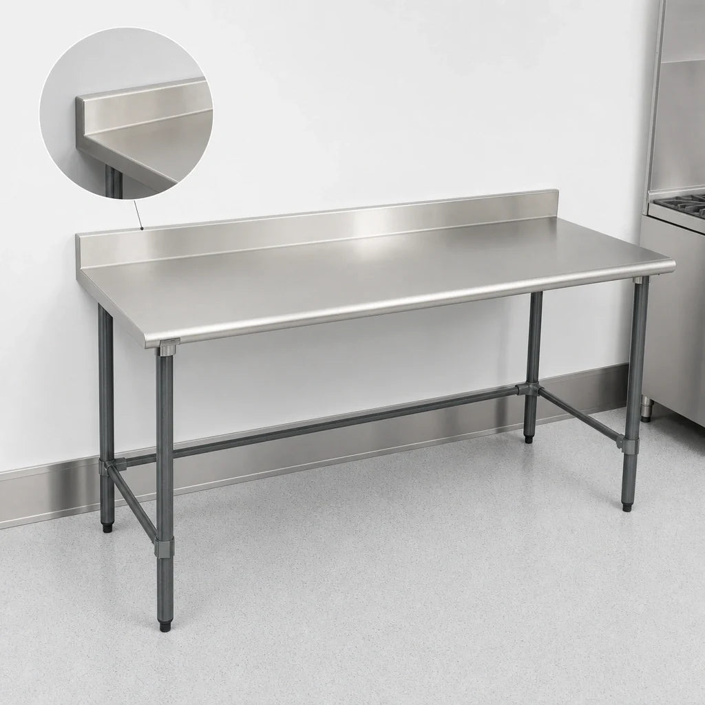 Eagle Group BlendPort® BPT-3084GTEB-BS 84 x 30 in Stainless Steel Work Table with 4-1/2 in Backsplash and Galvanized Open Base