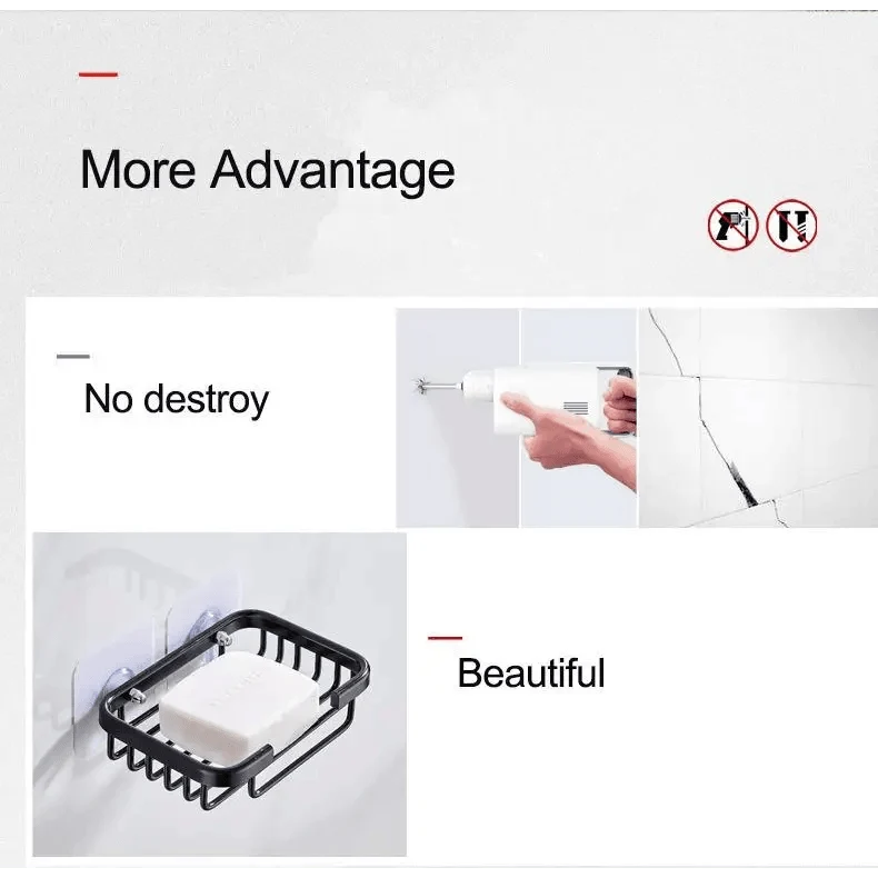 No-Drill Stainless Steel Soap & Sponge Holder