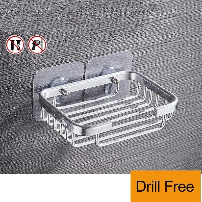 No-Drill Stainless Steel Soap & Sponge Holder