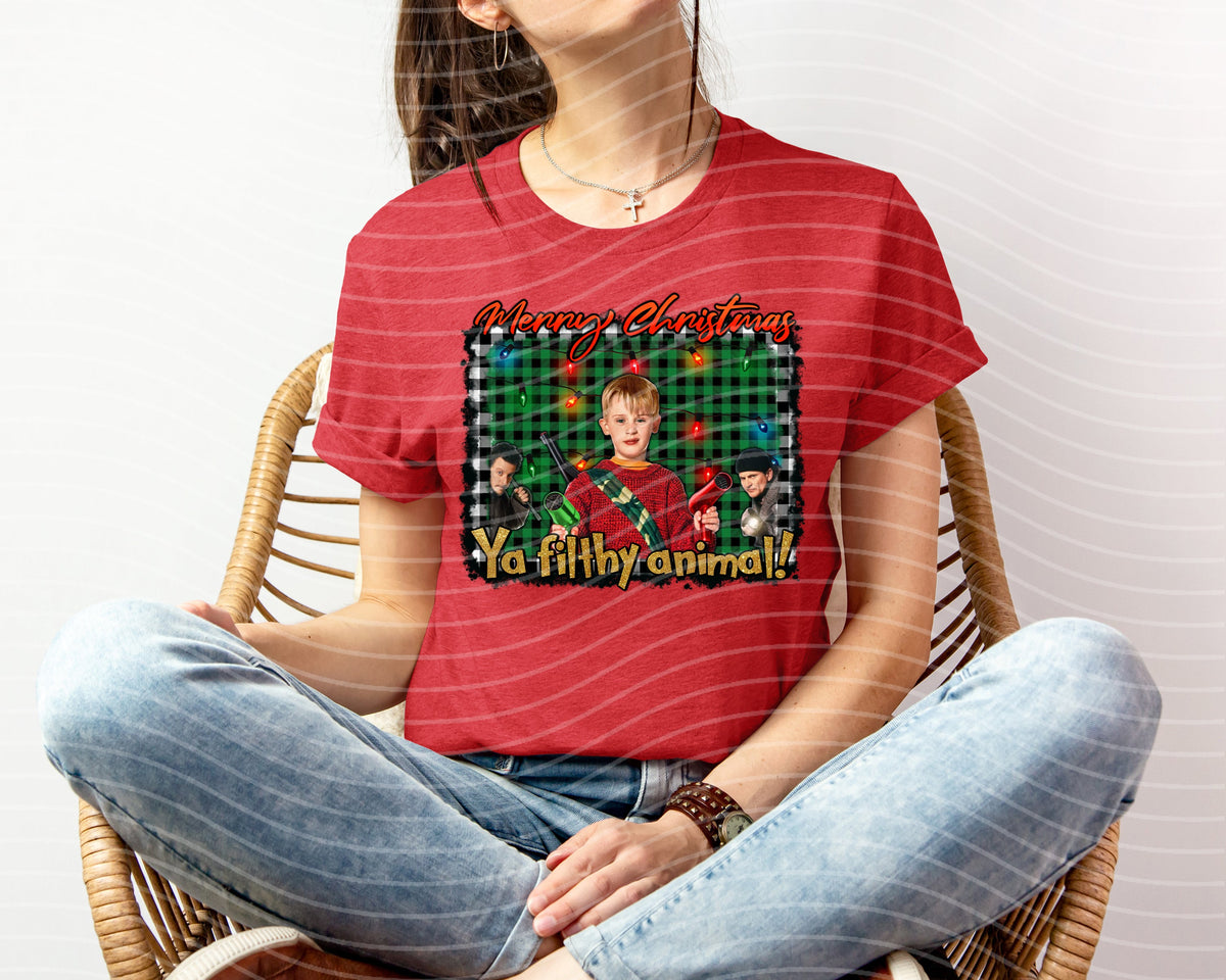 Merry Christmas Ya Filthy Animal Graphic Tee