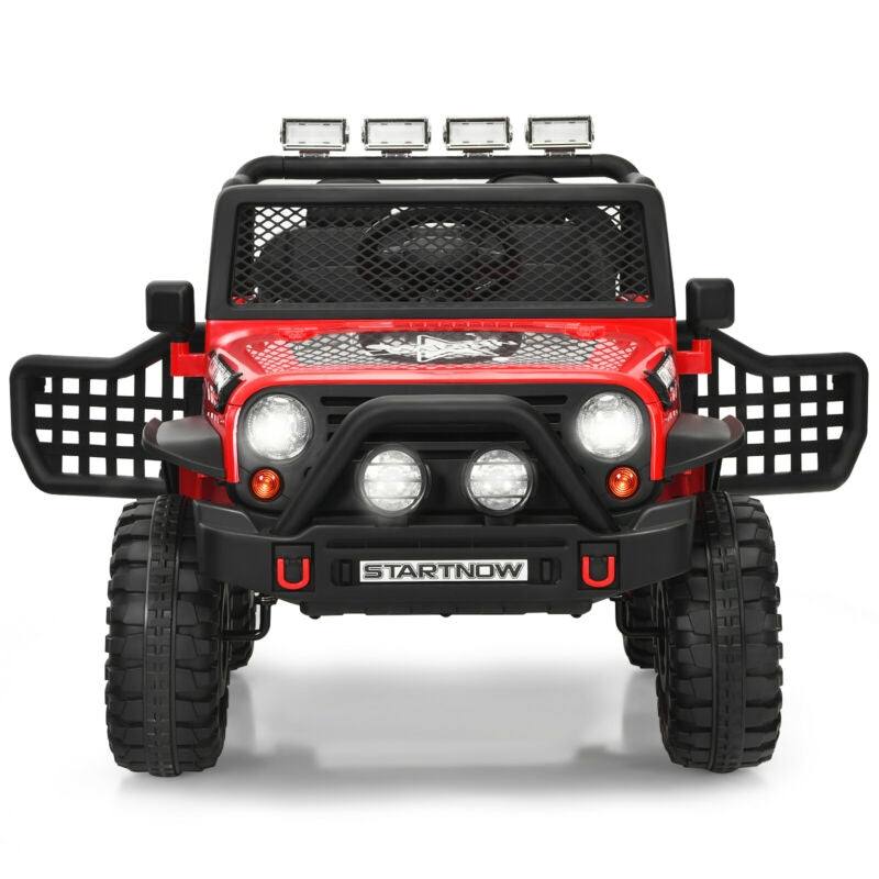 12V Kids Electric Ride On Truck with Remote Control and Operation Lever-Red