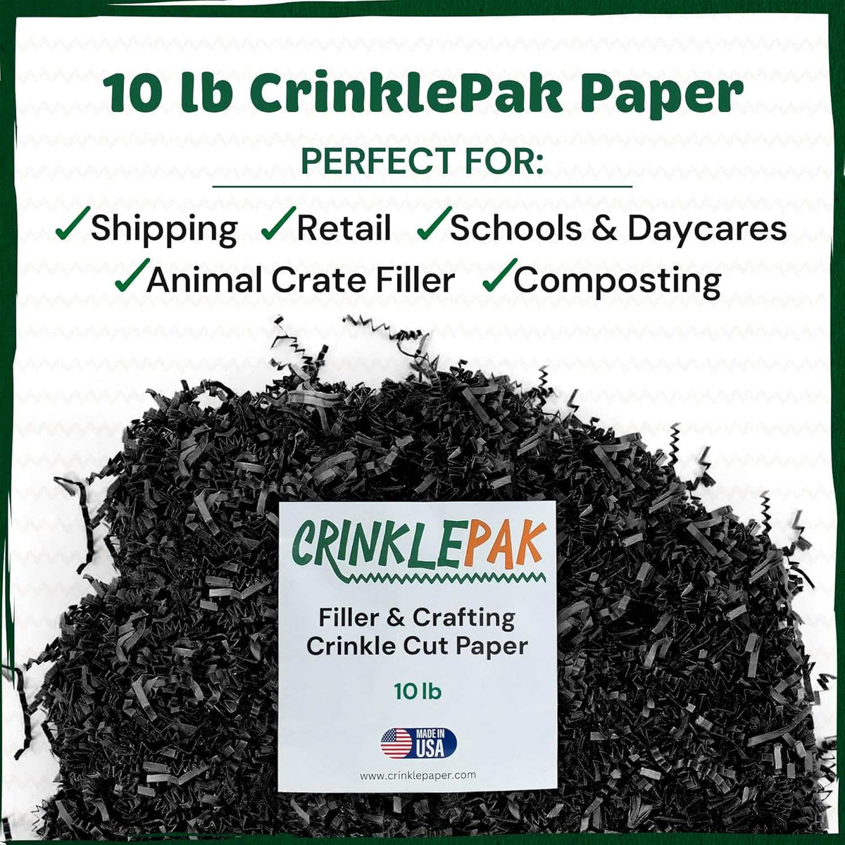 10LB Black Crinkle Paper