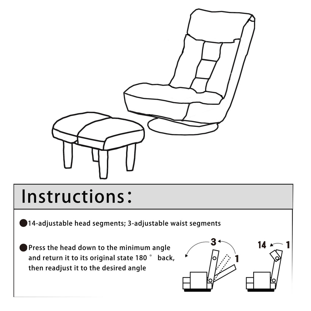 Adjustable Japanese Reclining Floor Chair Sofa With Metal Frame