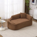 Chenille Curved Chaise Longue Chair with Compression Cushion - Modern